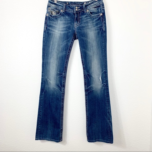 Miss Me Denim - Miss Me Boot Cut Distressed Jeans 29X32